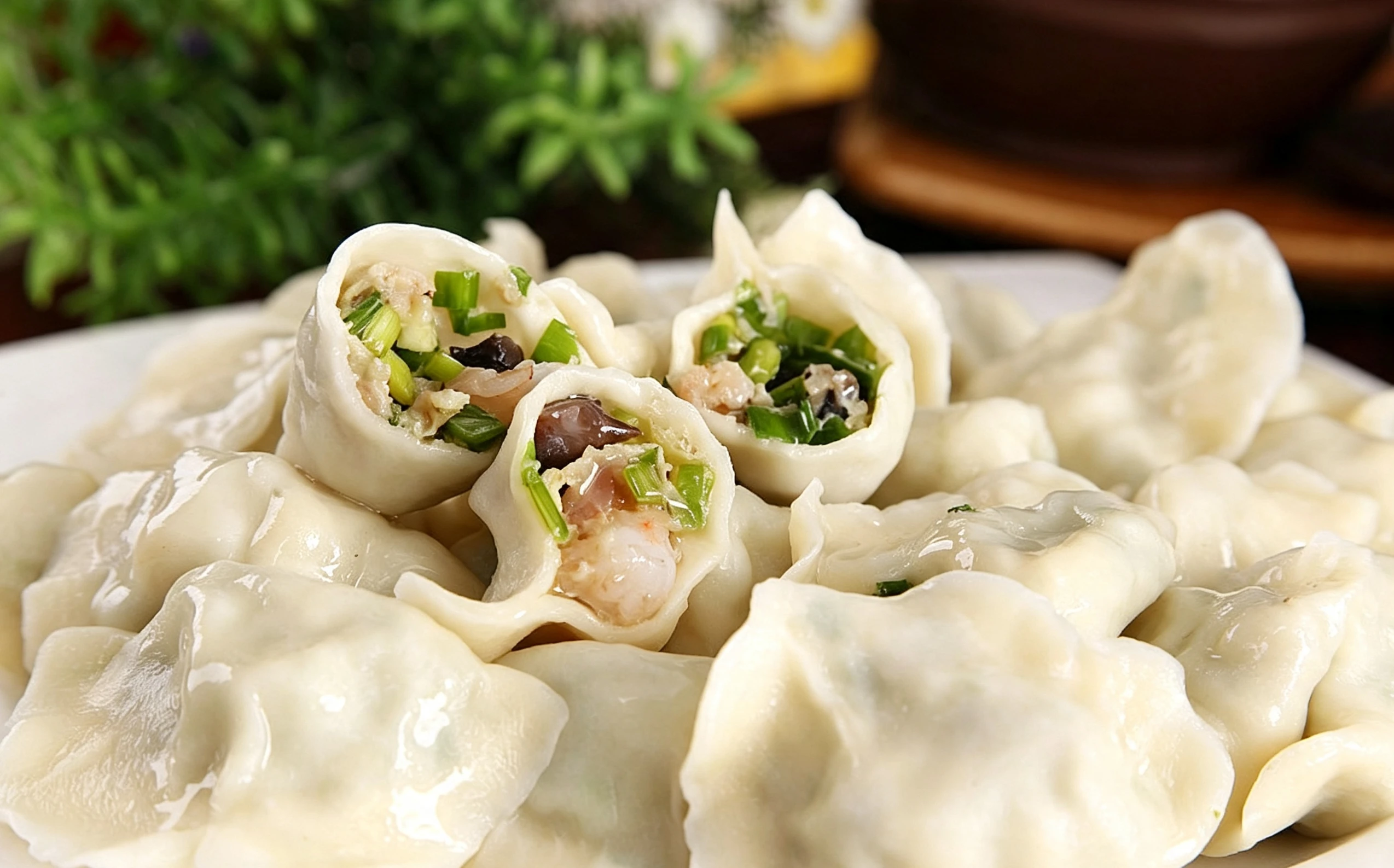Sanxian dumplings — the three-delicacy filling
